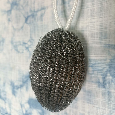 New Design Stainless Steel  Wire Wool Scourer Sponge for Kitchen Cleaning Clean Ball With Lanyard