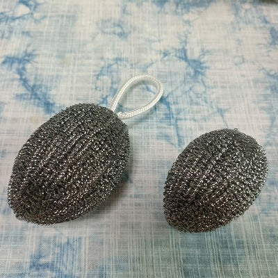 New Design Stainless Steel  Wire Wool Scourer Sponge for Kitchen Cleaning Clean Ball With Lanyard