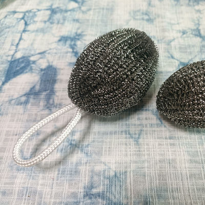 New Design Stainless Steel  Wire Wool Scourer Sponge for Kitchen Cleaning Clean Ball With Lanyard