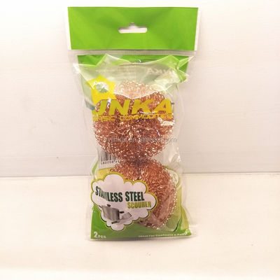Spiral Copperized Stainless Steel Scourer Kitchen Cleaning Ball 18g