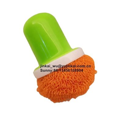 Nano Fiber Dish Scrubber Non-Scratch Scouring Pads for Non-Stick Cookware Ring Scourer, Assorted Colors 1pcs with 1handle