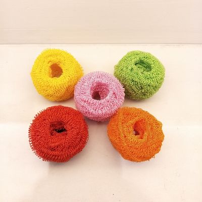 Nano Fiber Dish Scrubber Non-Scratch Scouring Pads for Non-Stick Cookware Ring Scourer, Assorted Colors 1pcs with 1handle