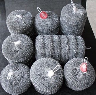 Net Bag Packing Galvanize Wire Mesh Pot Scourer /zinc Coated Scrubber / Pot