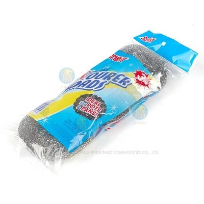 18g*3pcs Galvanized Scourer Mesh Zinc Coated Scrubber Pot Clean Ball Scrubbing Pad for Kitchen Cleaning