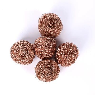 100% Pure Copper Spiral Scourer Scrubber for Cleaning Pad Sponge in Pure Copper