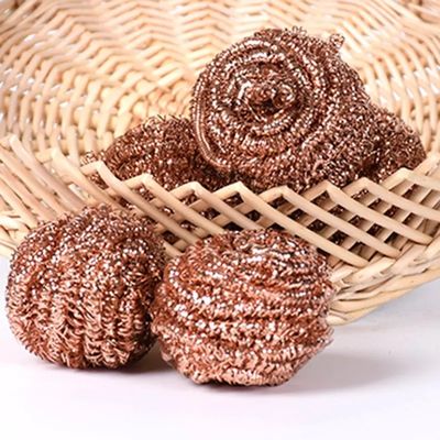 100% Pure Copper Spiral Scourer Scrubber for Cleaning Pad Sponge in Pure Copper