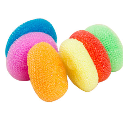 Kitchen Colorful Plastic Mesh Scourer Soft for Hand Sponge in Plastic Scouring Pad