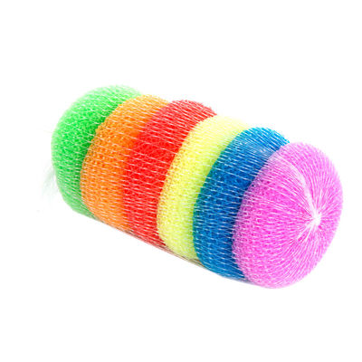 Kitchen Colorful Plastic Mesh Scourer Soft for Hand Sponge in Plastic Scouring Pad
