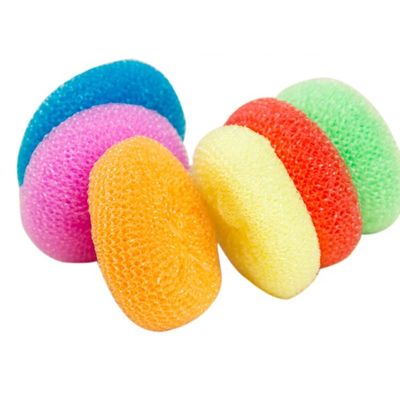 Multi Colors Kitchen Washing Pot Pan Plastic Mesh Scourer
