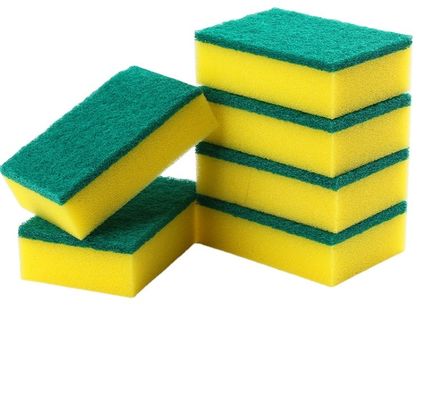 Double Side Sponge Kitchen Cleaning Scouring Pad Scourer Sponge Non Woven Fabric