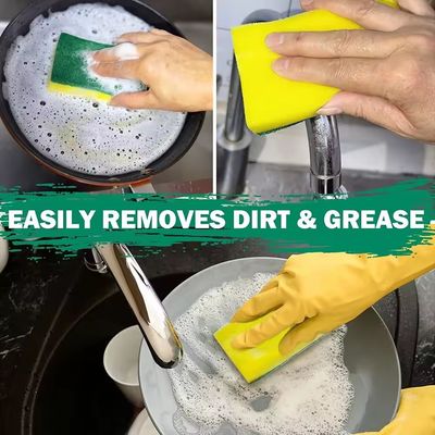 5Pcs/pack Cheap Price Sponge Scouring Pad Rectangle Sponges for Dishes Cleaning Dish Washing Scrubber Kitchen Washing Brush