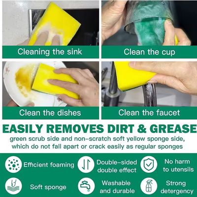 5Pcs/pack Cheap Price Sponge Scouring Pad Rectangle Sponges for Dishes Cleaning Dish Washing Scrubber Kitchen Washing Brush