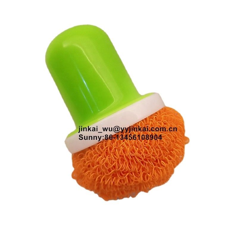 Nano Fiber Dish Scrubber Non-Scratch Scouring Pads for Non-Stick Cookware Ring Scourer, Assorted Colors 1pcs with 1handle